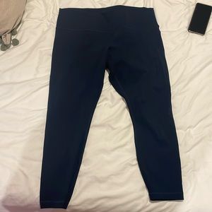Navy lululemon cropped leggings Size 18
